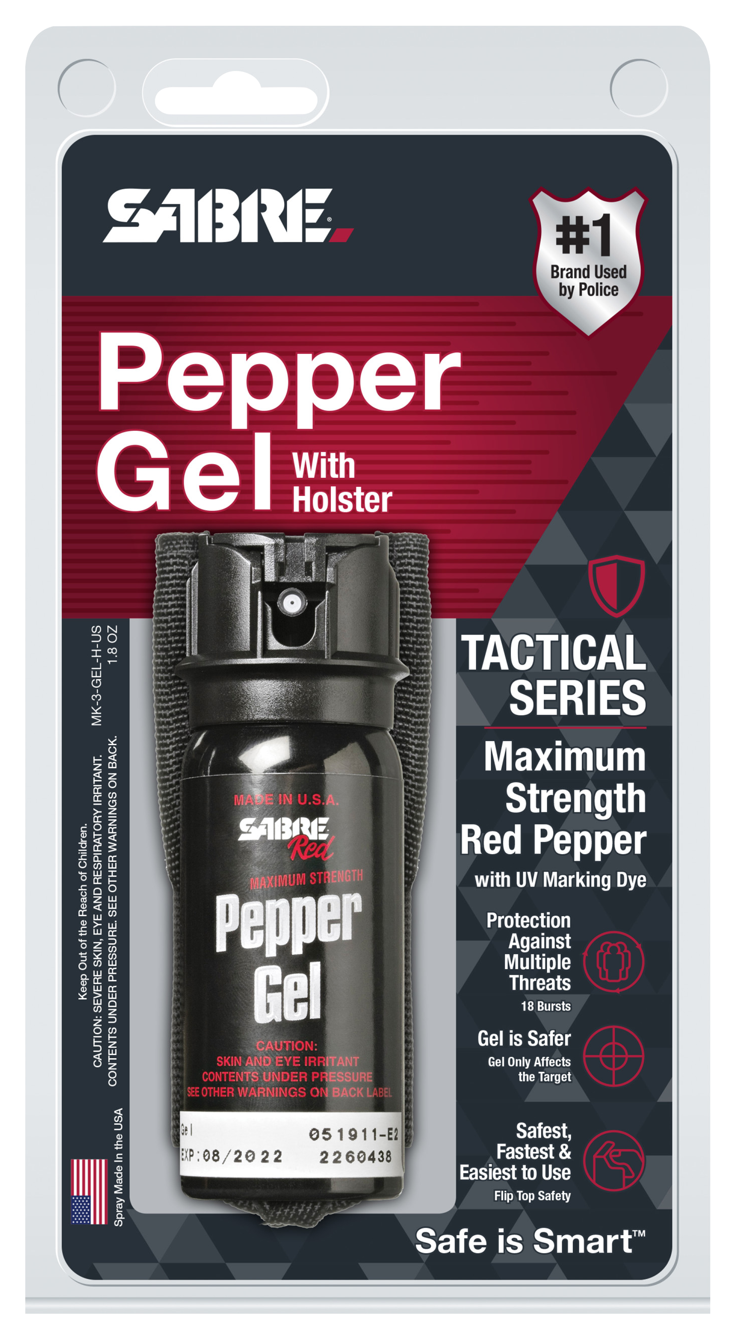 Sabre Red Tactical Pepper Gel With Flip Top And Belt Holster | Cabela's